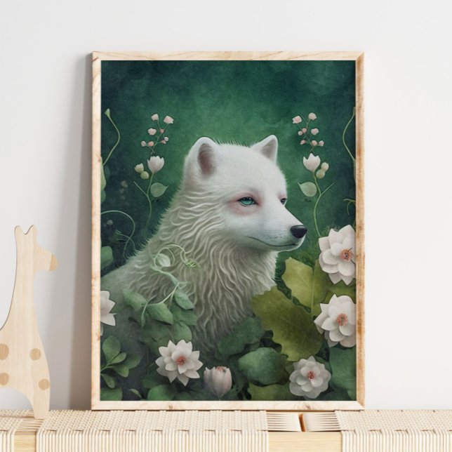 Poster Arte de Parede da Raposa Ártica Mística | Floresta (Criador carregado)