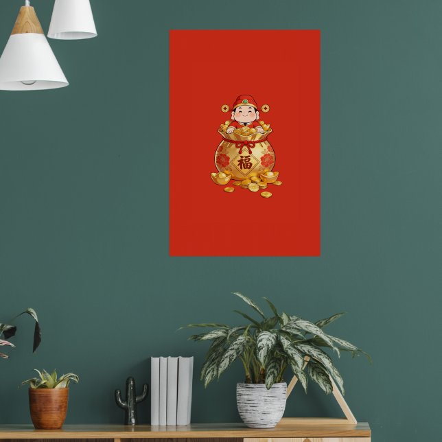 Poster Arte de Parede da Riqueza de Caishen (Sala de Estar 1)