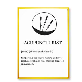 Poster Arte de Parede de Acupuntura para Clínica Gráfico