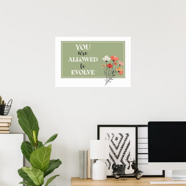 Poster Arte de Parede de Afirmação Horizontal – Você Tem  (Escritório em casa)