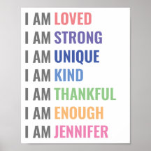 Arte de Parede de Afirmações Para Crianças