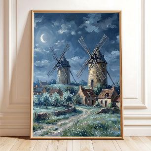 Poster Arte de Parede de Aldeia de Primavera Impressionis