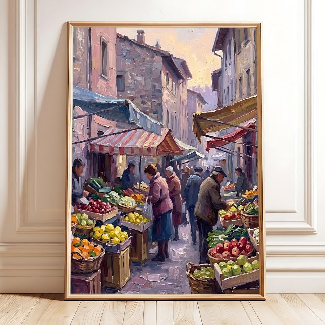 Poster Arte de Parede de Aldeia Impressionista em Tela Pr (Criador carregado)