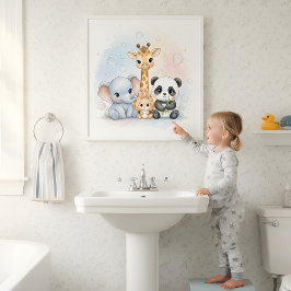 Poster Arte de Parede de Animais Bolhas & Sorrisos para B