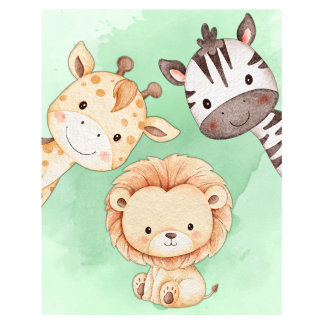 Poster Arte de parede de animais da Safari da creche