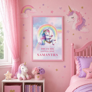 Poster Arte de Parede de Aniversário da Menina do Arco-ír