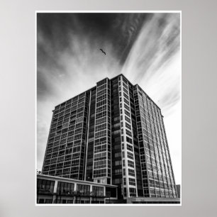 Poster Arte de Parede de Arquitetura Moderna Cidade Preto