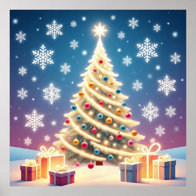 Poster Arte de Parede de Árvore de Natal – Decoração Fest (Frente)