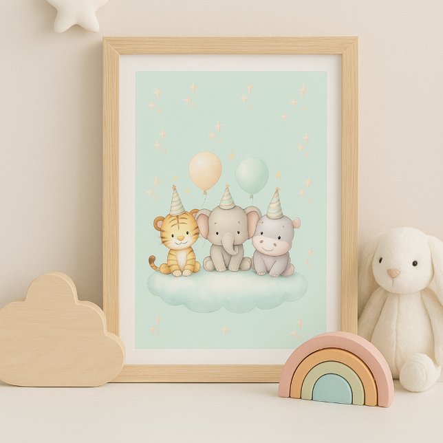 Poster Arte de Parede de Bebê Safari Fofa (Criador carregado)