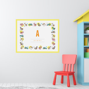 Poster Arte de Parede de Berçário com Monograma de Patinh