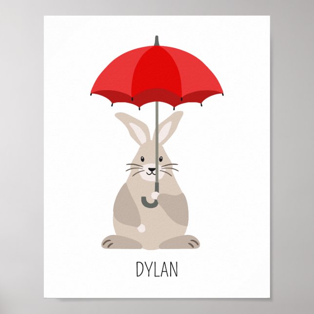 Poster Arte de parede de berçário com nome personalizado  (Frente)