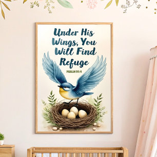 Poster Arte de Parede de Berçário Cristão Boho Sob As Sua