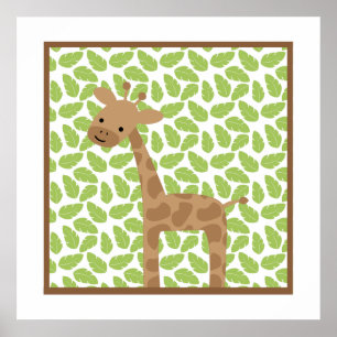 Poster Arte de Parede de Berçário da Pequena Girafa Sweet