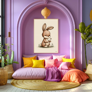 Poster Arte de Parede de Berçário de Coelho Fofo Escandin