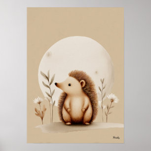 Poster Arte de parede de berçário de ouriço escandinavo n