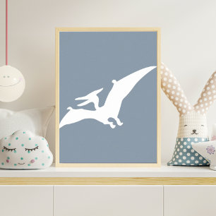 Poster Arte de parede de berçário silhueta de Pterodáctil