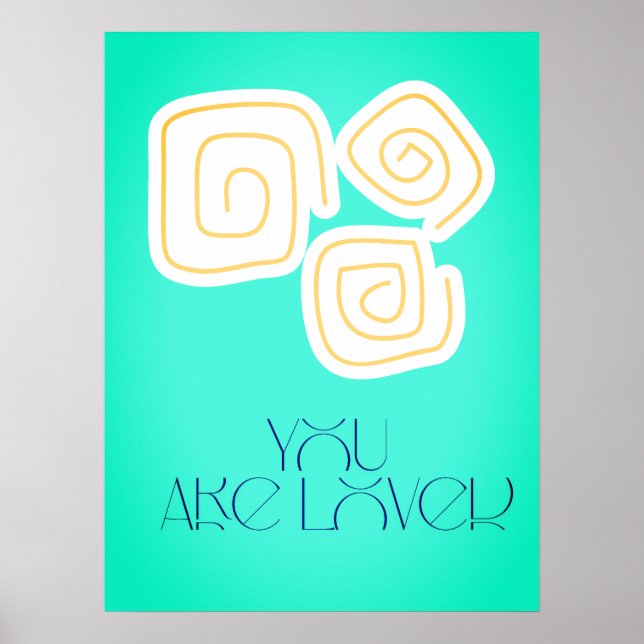 Poster Arte de Parede de Berçário Você É Amado (Frente)