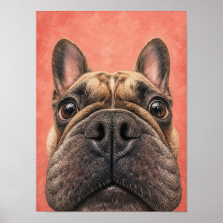 Poster Arte de Parede de Bulldog Francês — Close-Up Engra
