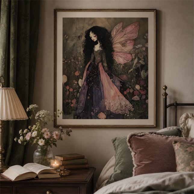 Poster Arte de Parede de Cabana de Flores Silvestres Dark (Criador carregado)