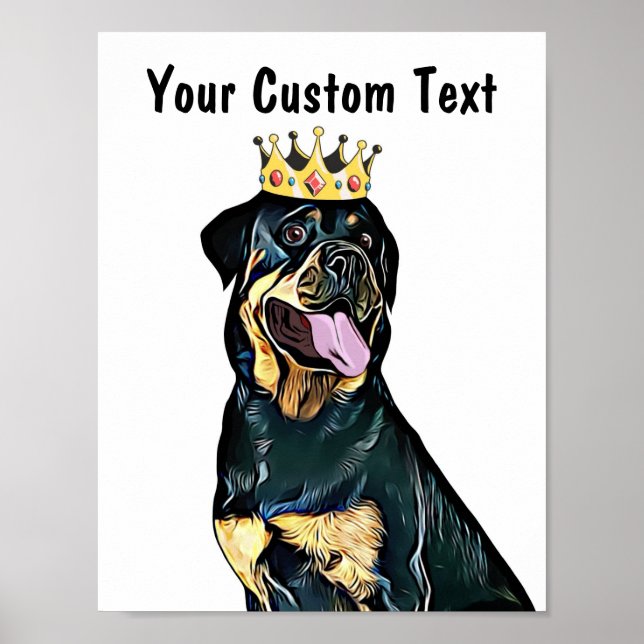 Poster Arte de Parede de Cachorros Personalizada | Rottwe (Frente)