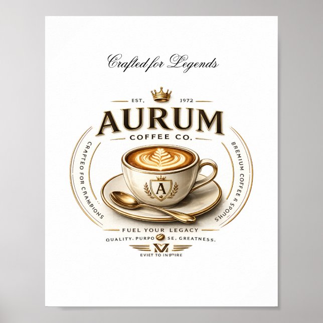 Poster Arte de Parede de Café de Luxo Impresso (Frente)