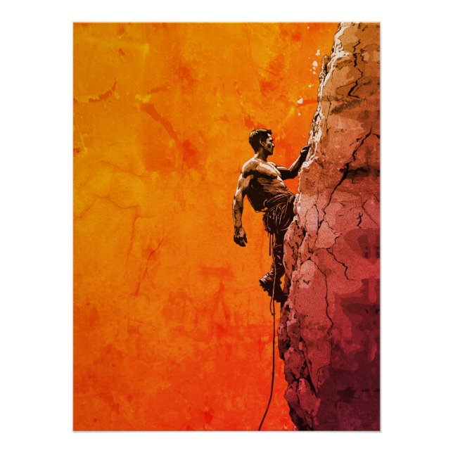 Póster Arte de Parede de Climber de Rocha Ousado (Frente)