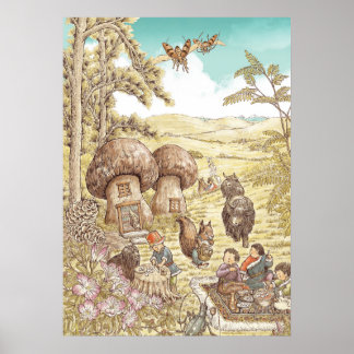 Poster Arte de Parede de Cogumelo Matsutake — Conto de Yu