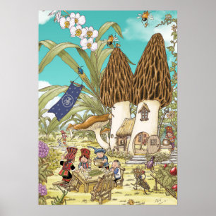 Poster Arte de Parede de Cogumelo Morel — Yunnan Storyboo