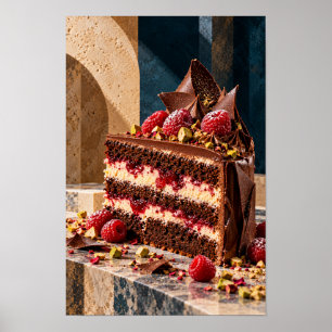 Poster Arte de Parede de Cozinha Bolo de Camadas de Choco