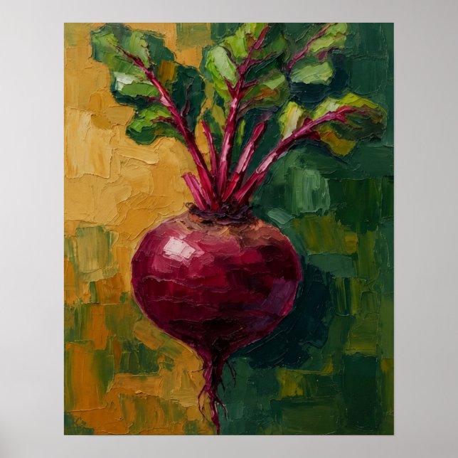 Poster Arte de Parede de Cozinha de Beterraba (Frente)