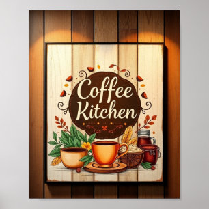 Poster Arte de Parede de Cozinha de Café Estético Minimal