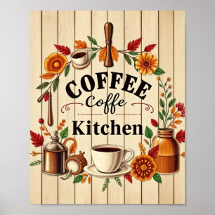 Poster Arte de Parede de Cozinha de Café Estético Minimal