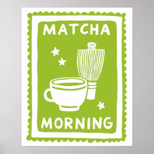 Poster Arte de Parede de Cozinha Minimalista Matcha Morni