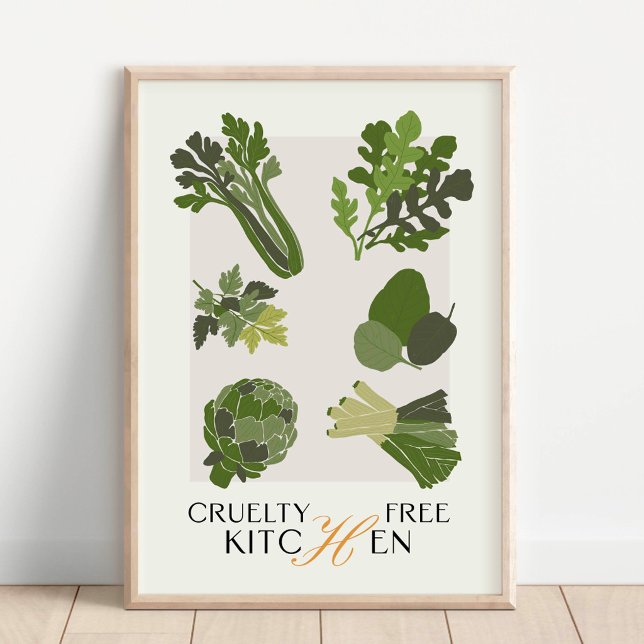 Poster Arte de Parede de Cozinha Vegana Sem Crueldade Min (Criador carregado)