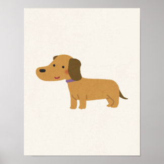 Poster Arte de Parede de Dachshund para Berçário