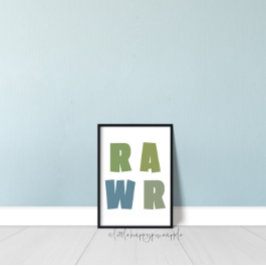 Poster Arte de Parede de Dinossauro para Quarto de Crianç
