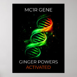 Poster Arte de Parede de DNA de Ruivo com Poderes de Geng