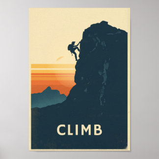 Poster Arte de Parede de Escalada em Rocha Retrô Boulderi