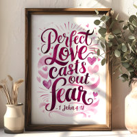 Arte de Parede de Escritura Cristã de Amor Perfeit