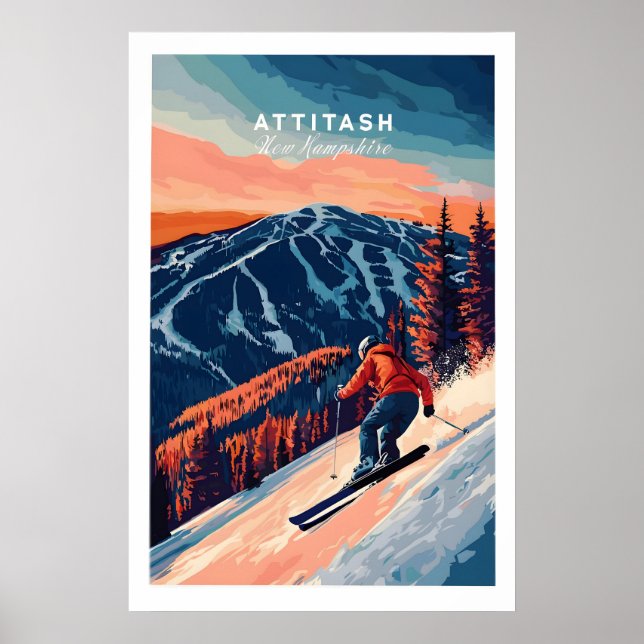 Poster Arte de Parede de Esqui Attitash 1 (Frente)