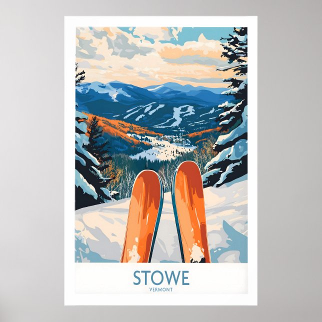 Poster Arte de Parede de Esqui do Vale de Stowe 1 (Frente)