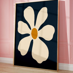 Poster Arte de Parede de Flor Branca Minimalista Impressa