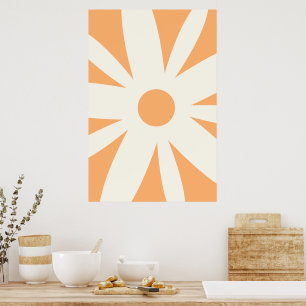 Poster Arte de Parede de Flor de Pétala de Creme de Laran