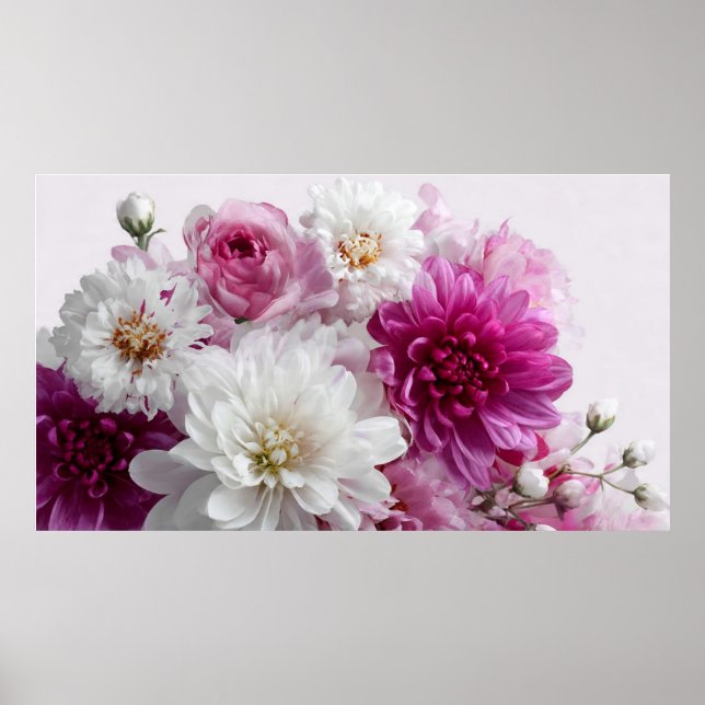 Poster Arte de Parede de Flores Elegantes – Floral Botâni (Frente)