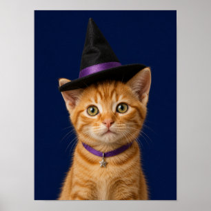Poster Arte de Parede de Gatinho Laranja Tabby — Bruxa de