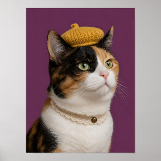 Poster Arte de Parede de Gato Calico — Retrato de Gato Bi