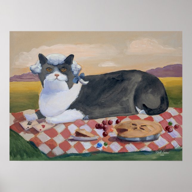 Poster Arte de Parede de Gato Engraçado George Washington (Frente)