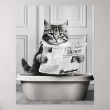 Arte de Parede de Gato Fofo, Banheiro Pequeno Pret