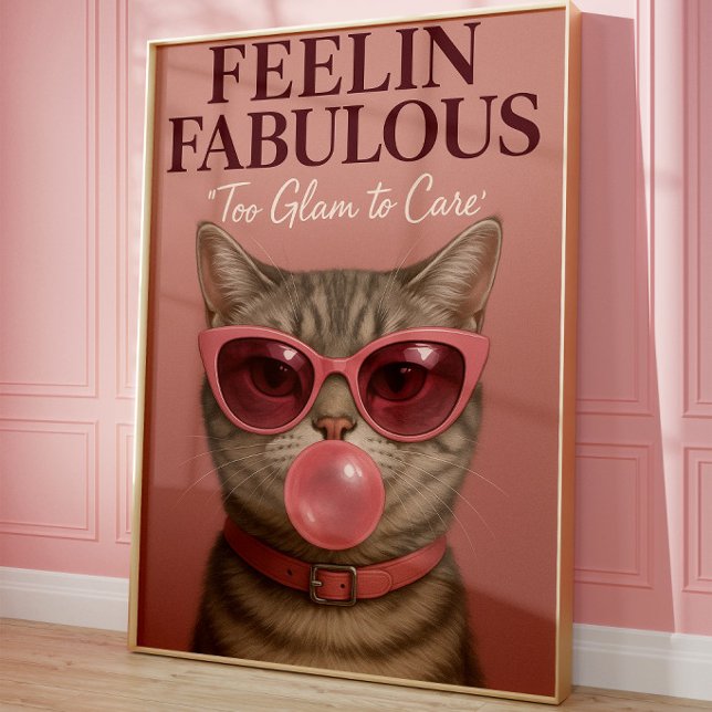 Poster Arte de Parede de Gato Glamourosa Engraçada | Gato (Criador carregado)