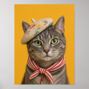Poster Arte de Parede de Gato Listrado — Retrato de Anima